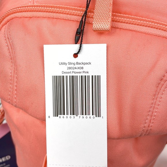 NWT Vera Bradley Utility Sling Backpack Desert Flower Pink Recycled Cotton - Picture 6 of 16